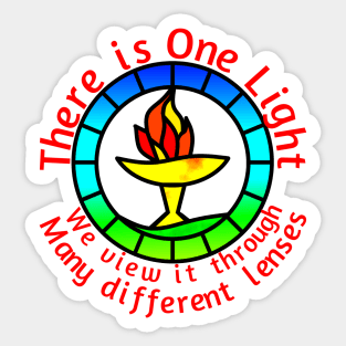 Unitarian-Universalism in a nutshell (Red Text) Sticker